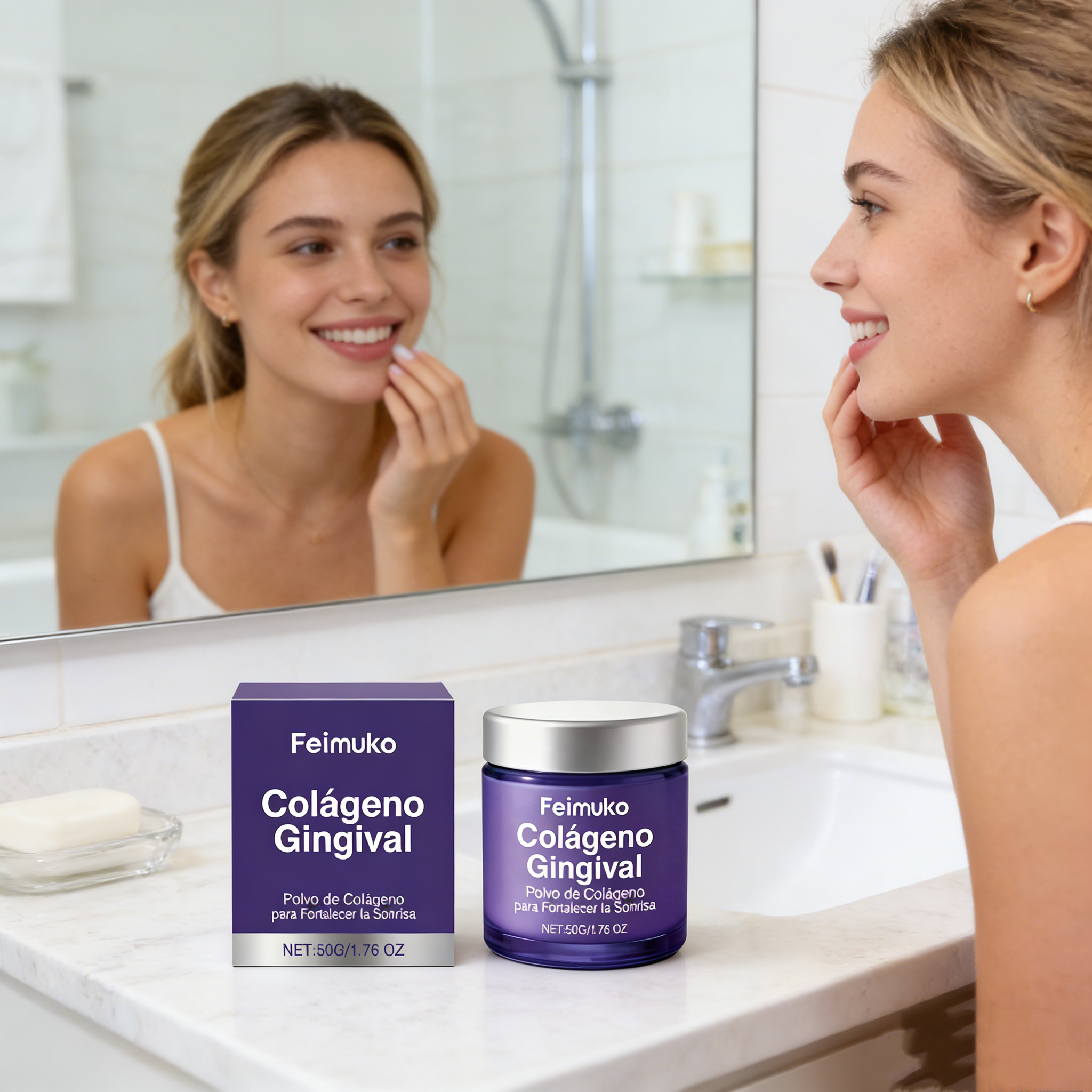 Teeth Whitening Remedies - Collagen Teeth Cleaning Powder Mint Fresh