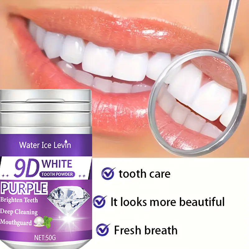 9D White Purple Toothpowder. B - Teeth Whitening Lab reseña y precio