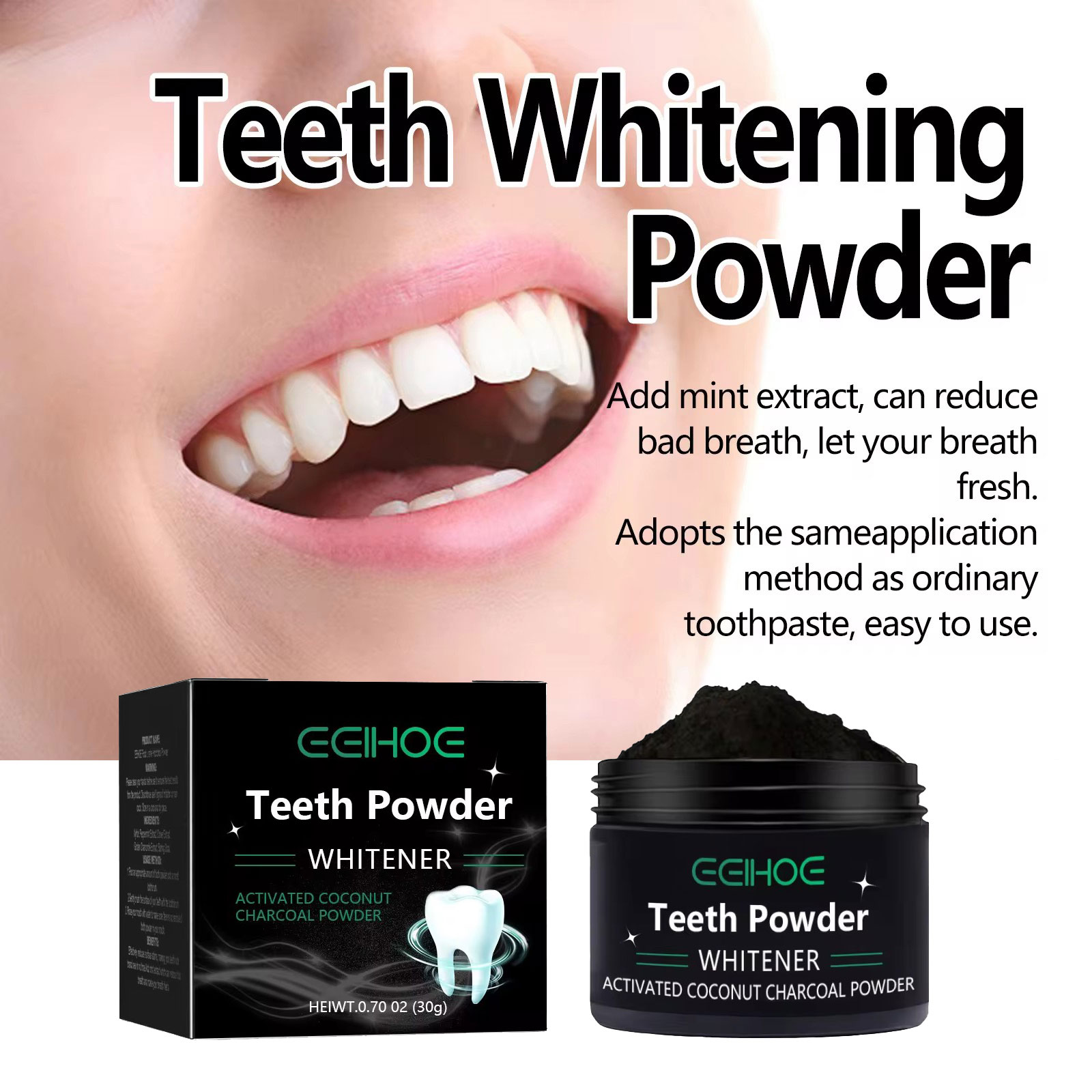 EELHOE Charcoal Powder for Tee - Teeth Whitening Charcoal Powder reseña y precio