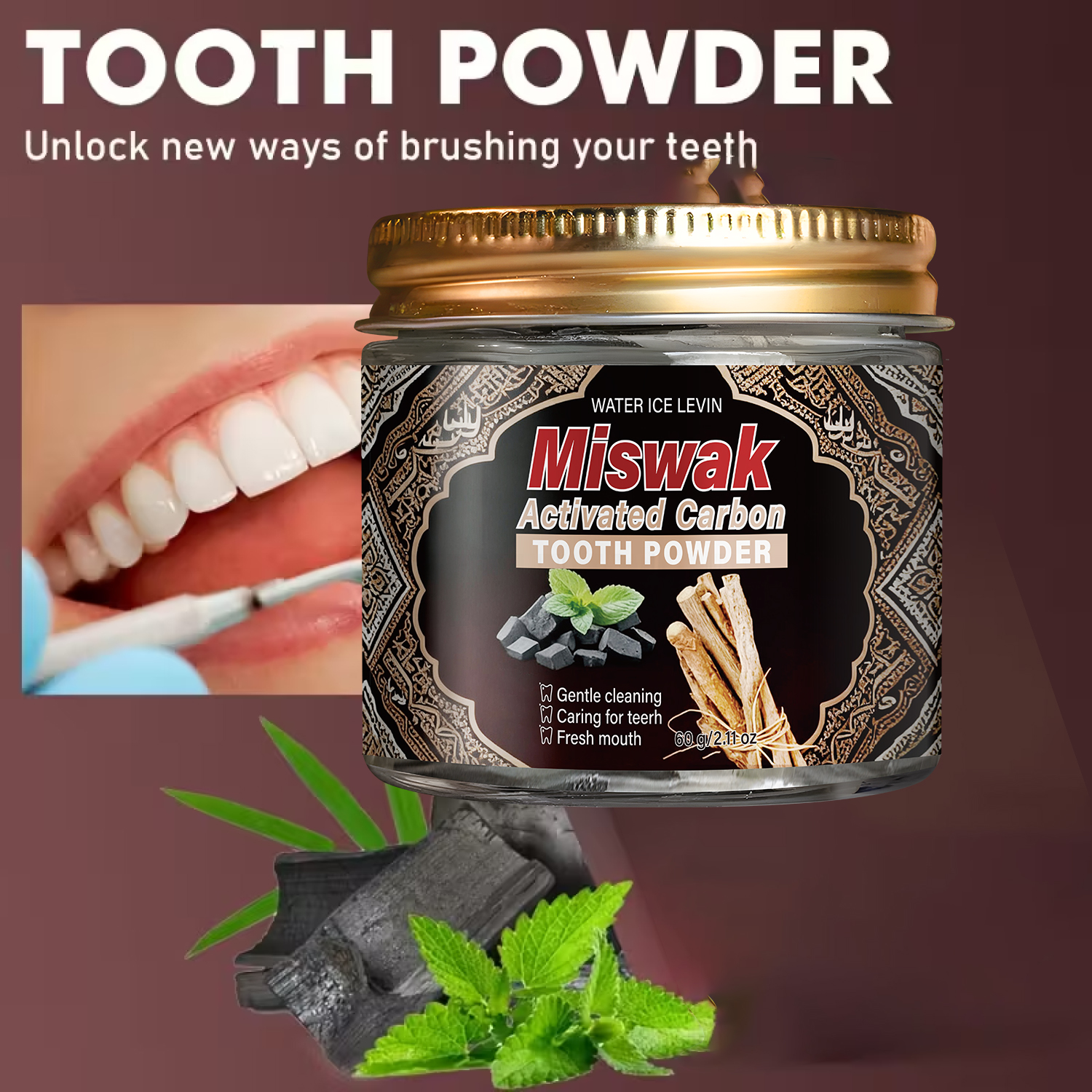Activated Charcoal & Miswak To - Teeth Whitening Charcoal Powder reseña y precio