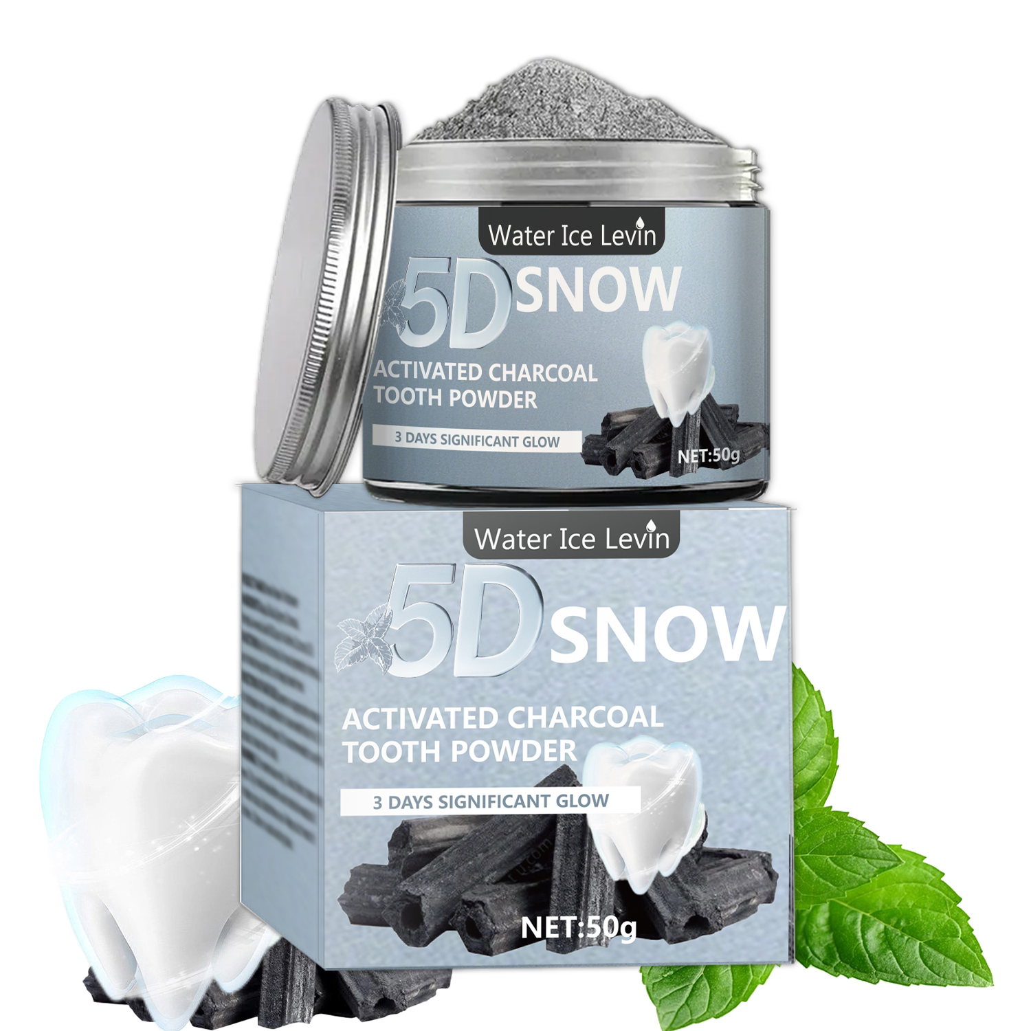 Water Ice Levin 5D Snow Activa - Teeth Whitening Charcoal Powder reseña y precio