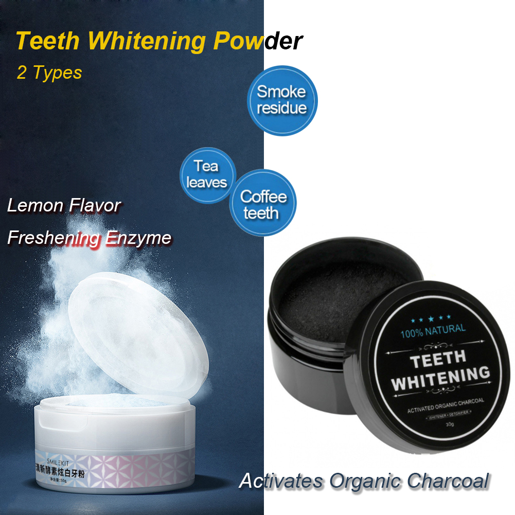 2 Types Teeth Whitening Powder - Teeth Whitening Charcoal Powder reseña y precio