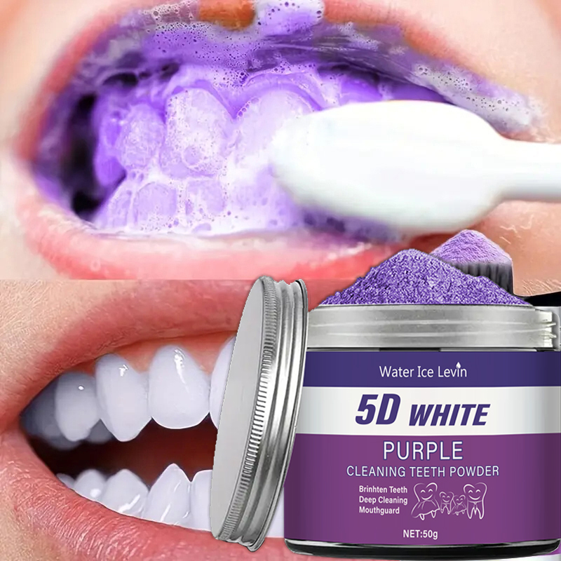 Purple Teeth Whitening Powder, - Teeth Whitening Charcoal Powder reseña y precio