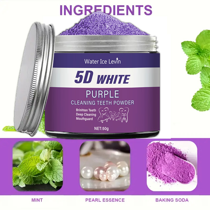 Purple Teeth Whitening Powder, - Teeth Whitening Charcoal Powder reseña y precio