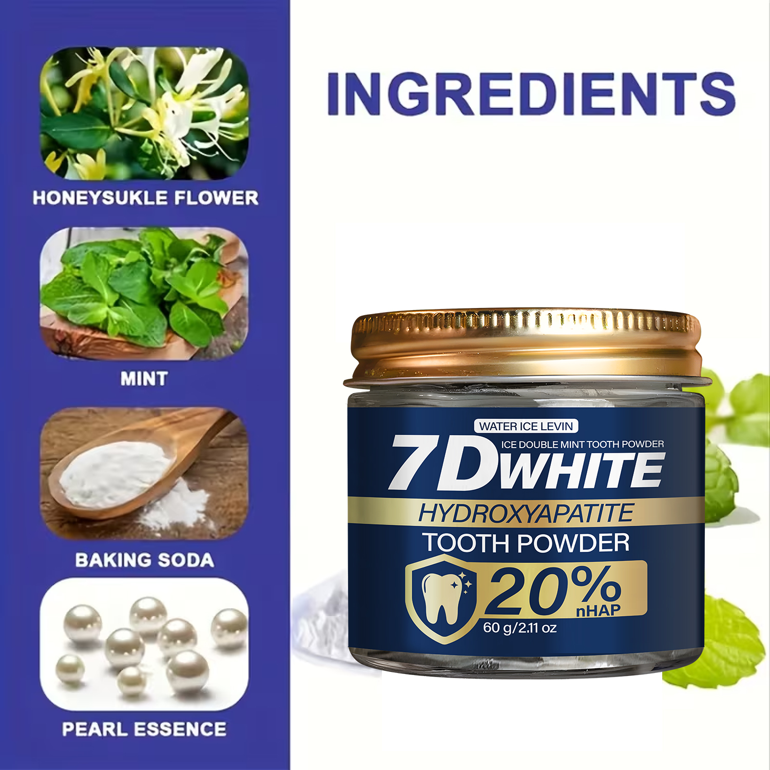 Hydroxyapatite Tooth Powder 60 - Teeth Whitening Charcoal Powder reseña y precio