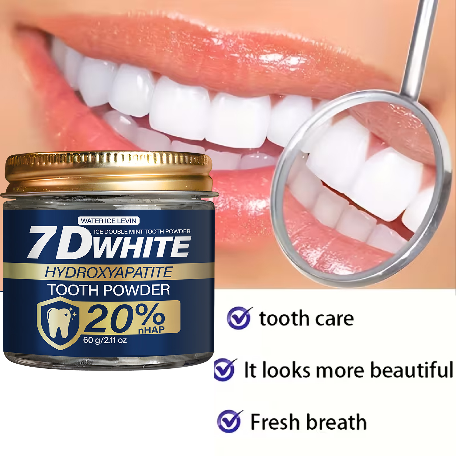 Hydroxyapatite Tooth Powder 60 - Teeth Whitening Charcoal Powder reseña y precio