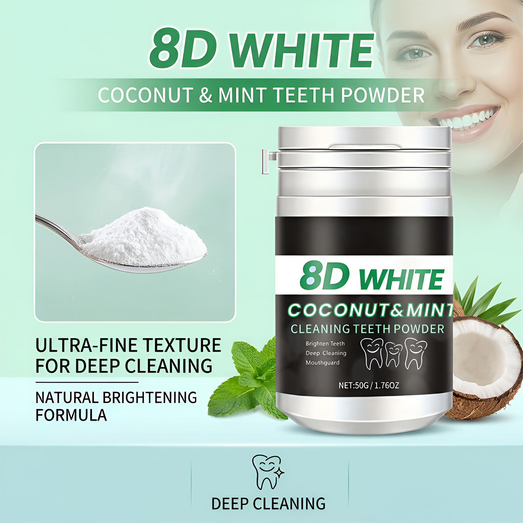 8D Charcoal Teeth Whitening Po - Teeth Whitening Charcoal Powder reseña y precio