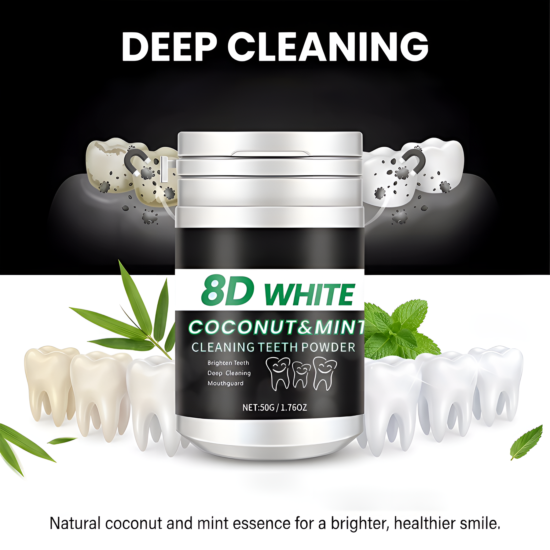 8D Charcoal Teeth Whitening Po - Teeth Whitening Charcoal Powder reseña y precio